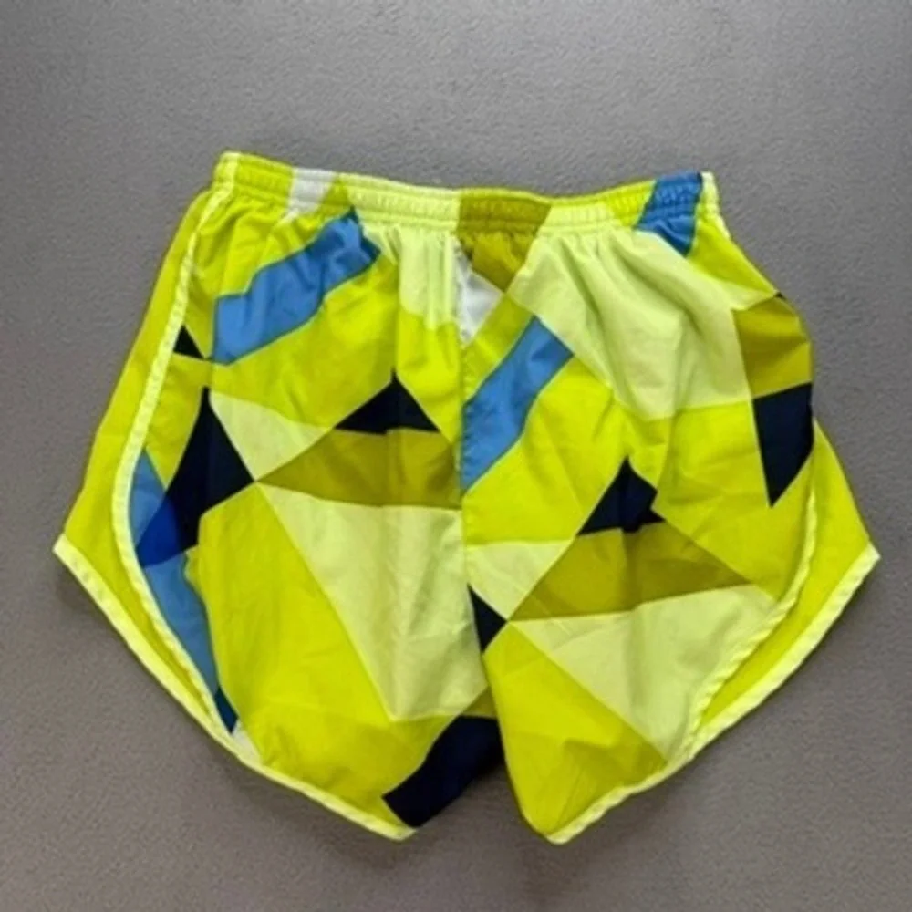 Nike Running Shorts Tempo Dri-FIT Medium Neon Yellow Blue Geometric Performance